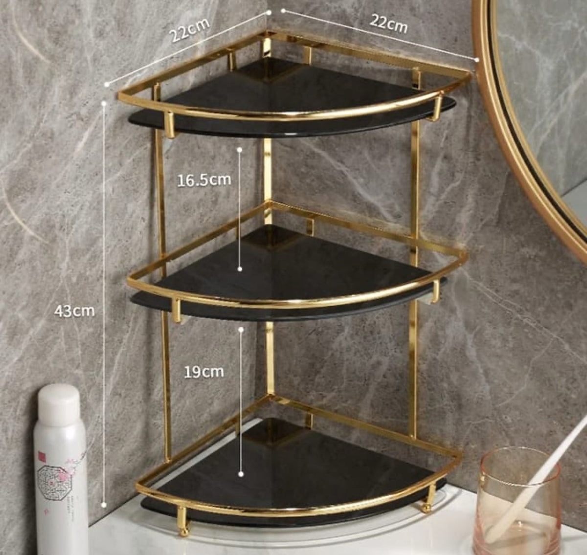 3 Layers Shelf Corner Counter-Top Organizer.