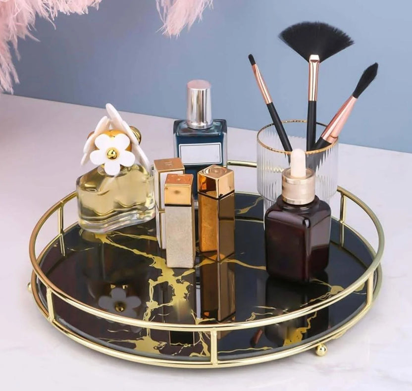 Makeup Round Tray For Perfume, Jewelry & Cosmetics.